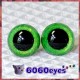 1 Pair Lime Green Glitter Hand Painted Safety Eyes Plastic eyes